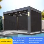 Outdoor Courtyard Four Corner Pavilion with Electric Louver Turning and