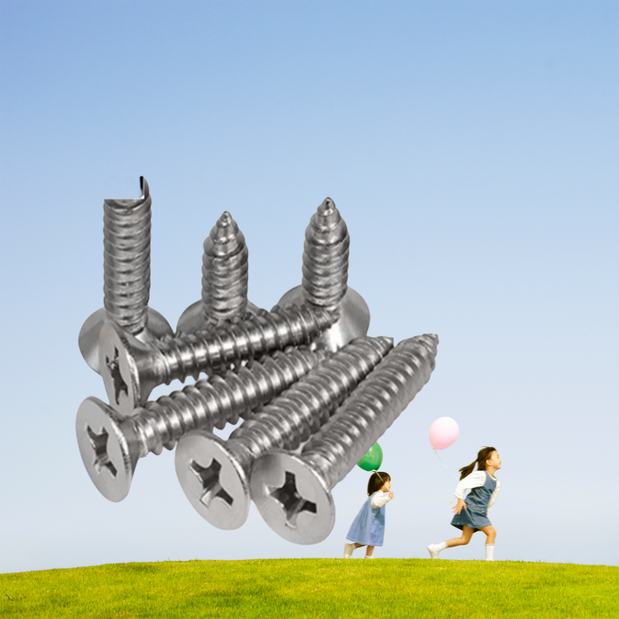 Metric Cheese Head Stainless Steel DIN7982 ST2.9-ST6.3 CSK Phillips Self Tapping Screw for Metal ISO Standard