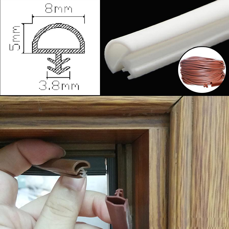 10-Year Service Life PVC/TPE or Silicone Rubber Wood Window Weather Stripping Wooden Door Seals