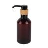 Buy cheap Amber Slanted Shoulder PET Bottle Natural Bamboo Long Nozzle Lotion Pump 7oz from wholesalers