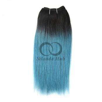 #T1B/Blue Straight Remy Human Hair Bundles Sew In Weave Bundles Brazilian Bundle Deals
