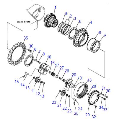 207-27-00260 207-27-00371 PC300-7 PC340-7 PC350-7 PC360-7 Komatsu Excavator Final Drive