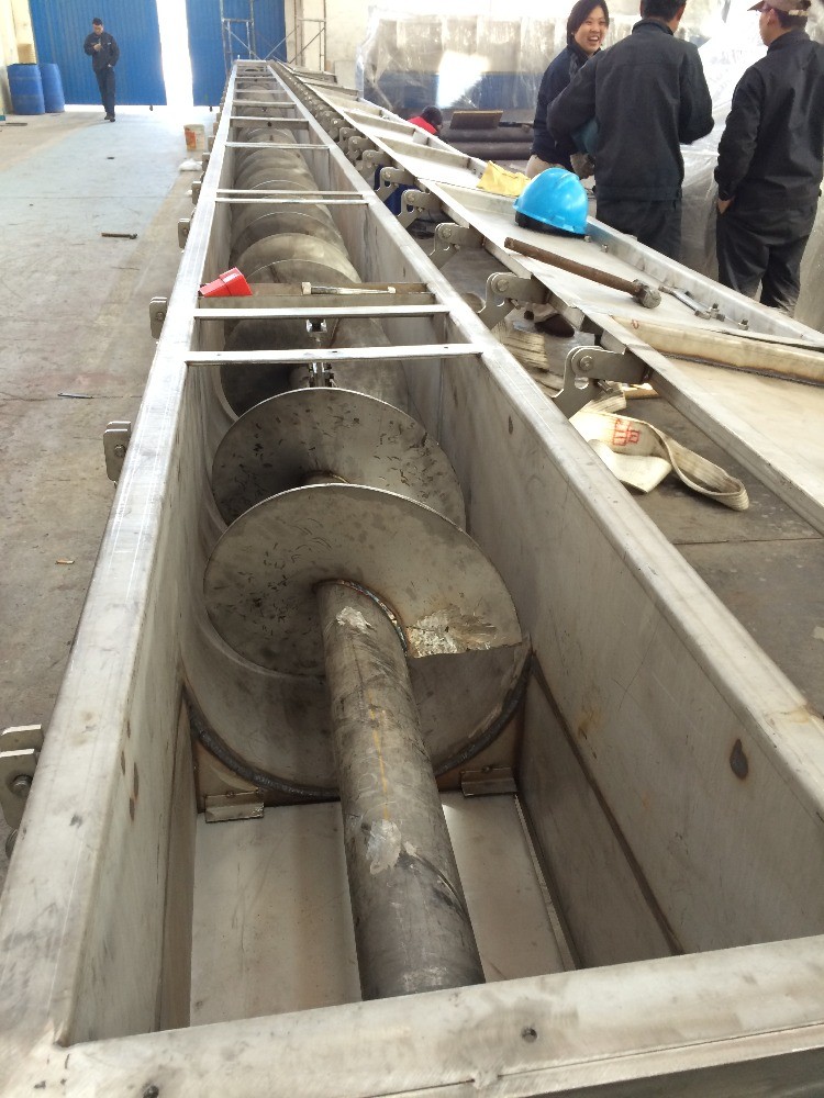 Horizontal Spiral Stainless Steel Screw Conveyor System Specific Design