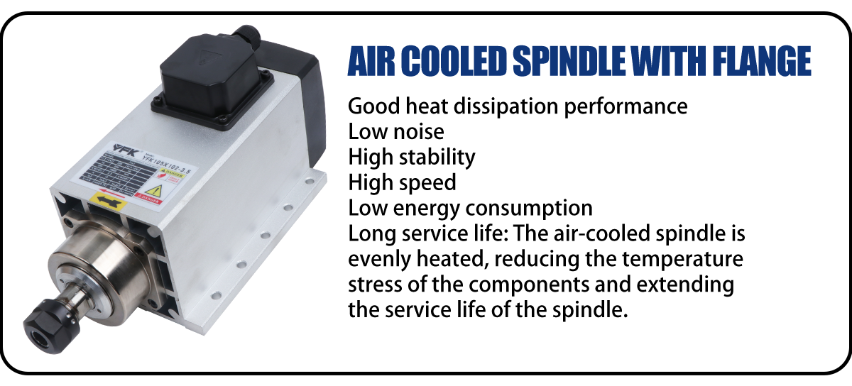 High Speed 3.5KW 18000rpm Air Cooled Square Spindle Motor Kits 220V 380V 4bearings 300HZ