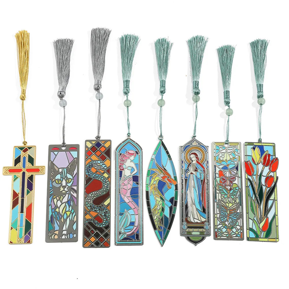 Europe and the United States Oil Painting Style Metal Tassel for Bookmark Custom