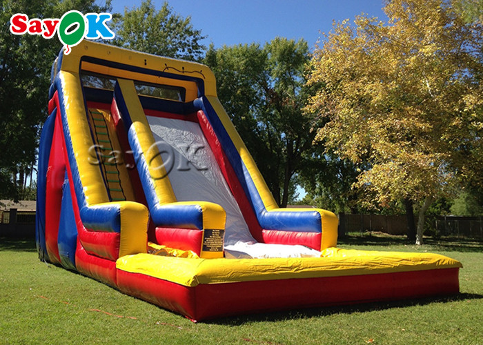 Huge Outdoor Inflatable Water Slides 3x6.5x5.5m Family Double Lane Inflatable Bouncer Slide With Pool