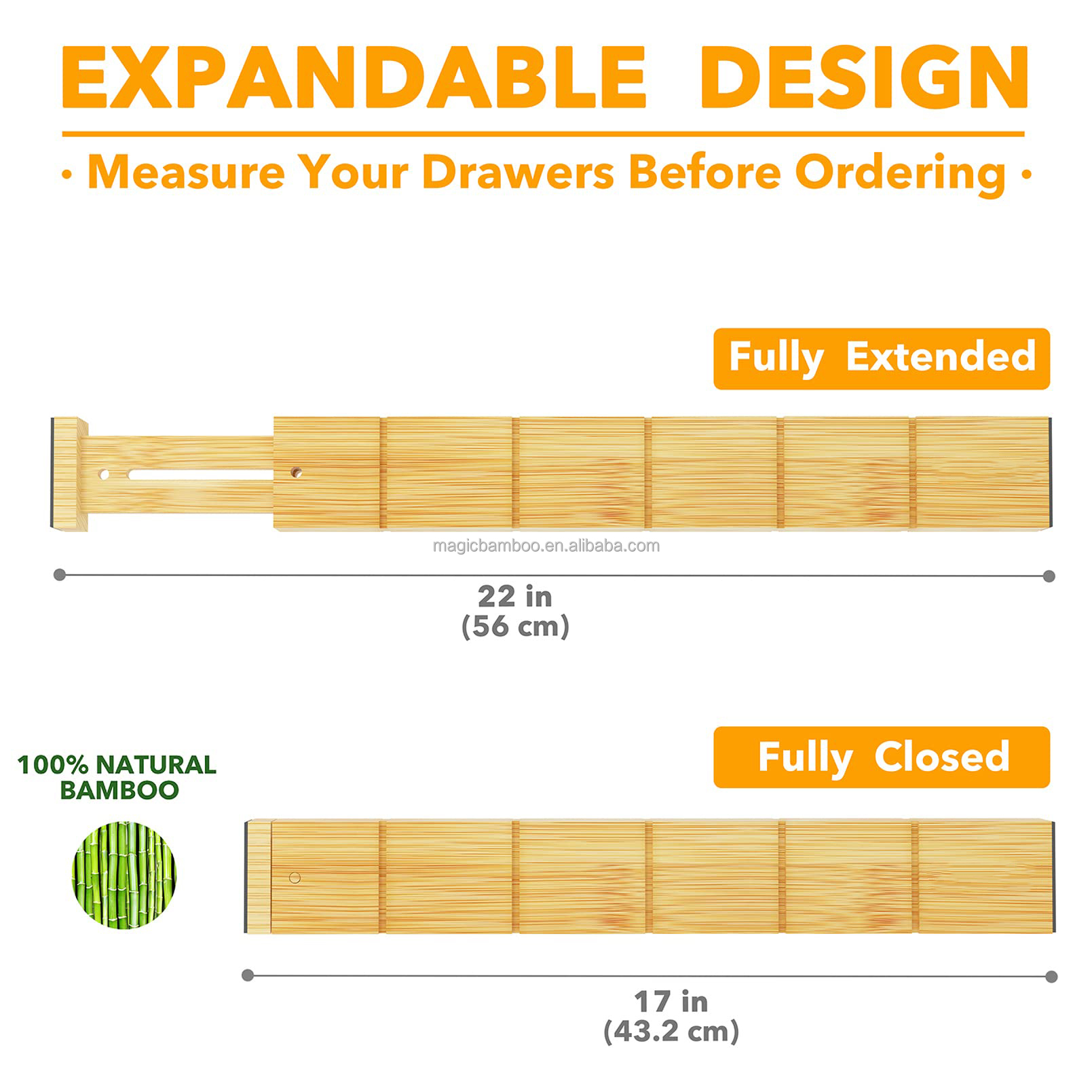 OEM ODM Acceptable Bamboo Adjustable Drawer Dividers With Inserts And Labels