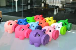 Quality 12cm Length Colorfull Piggy Bank Money Box With Mouth Open , Cute Piggy Banks For Adults wholesale