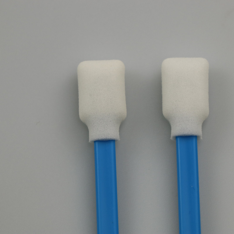 Highly Absorbent Foam Swabs For Solvent Cleaning Paddle Head Blue Handle