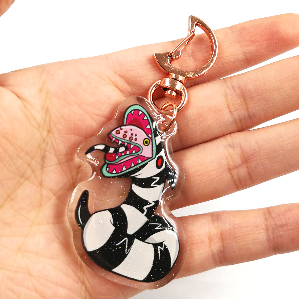 Custom halloween design double epoxy coated charm acrylic glitter cartoon charm for kids festive gifts