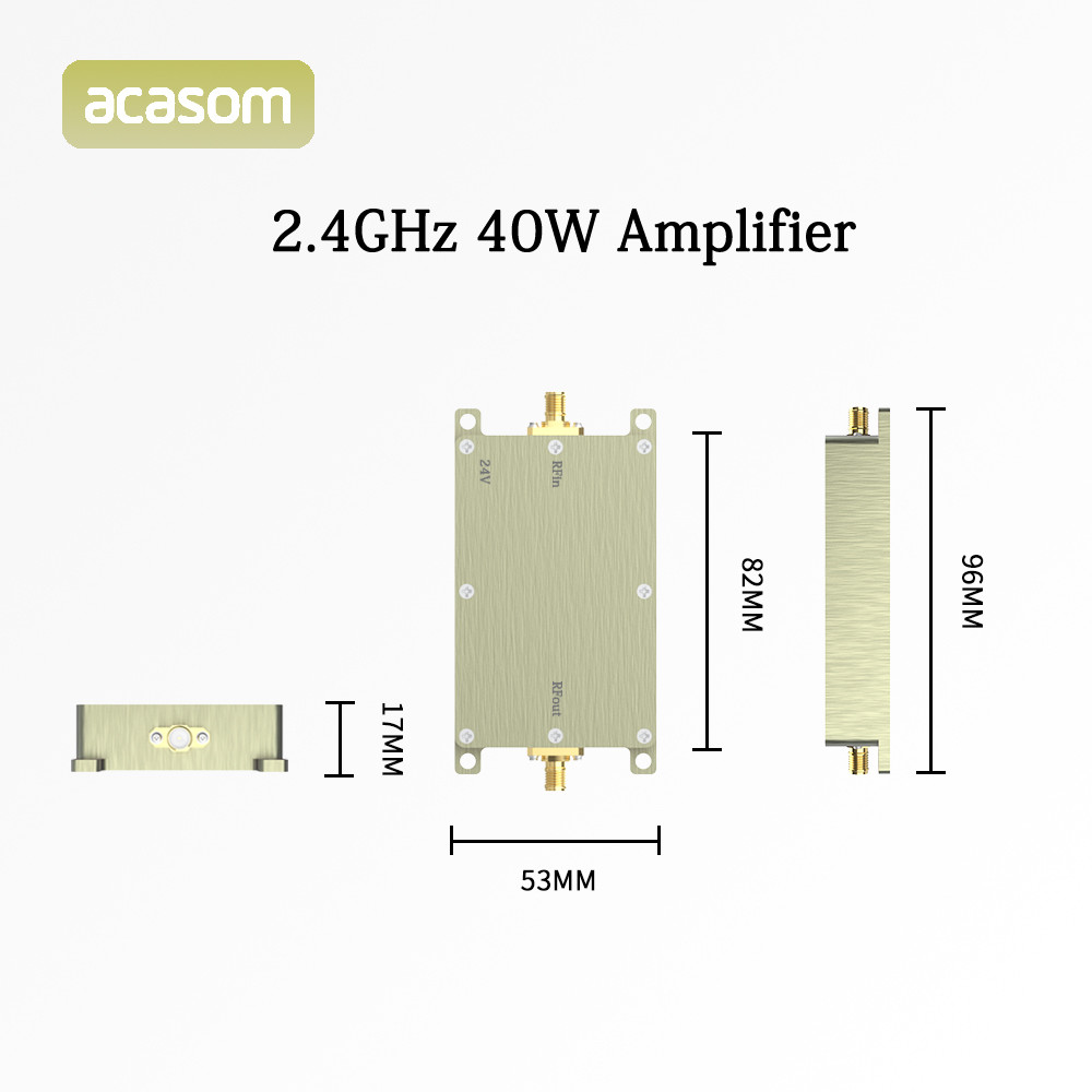 Aluminum Shell FPV Amplifier With A 2.4G 40W 24V For Long Range Flights