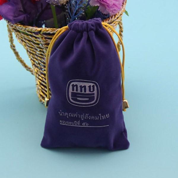 Durable Velvet Storage Bag , Label Logo Printing Childrens Drawstring Bags