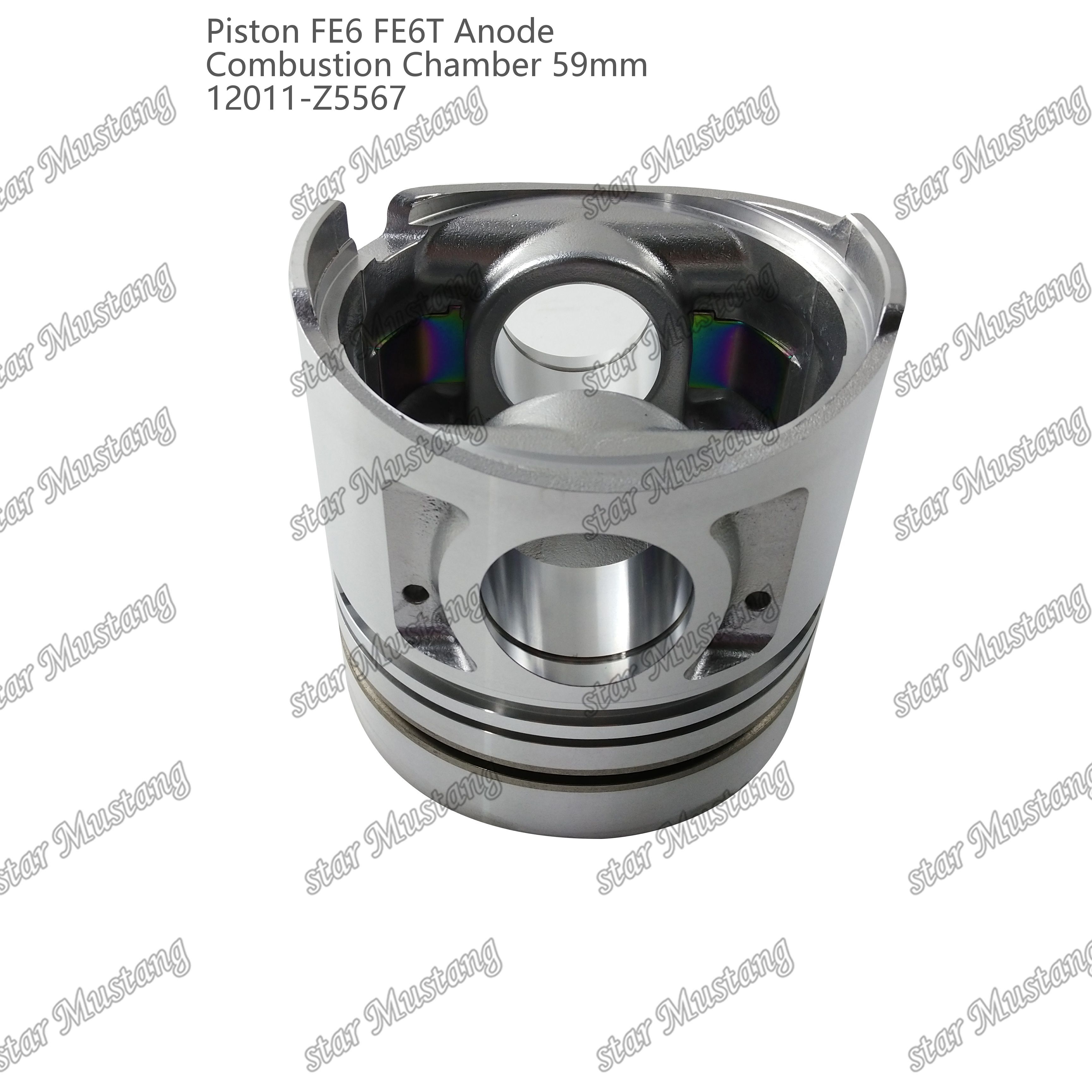 Piston FE6 FE6T Combustion chamber 59mm Pointed bottom Anode 3x2x4mm 12011-Z5567 For Mitsubishi Engine Spare Parts