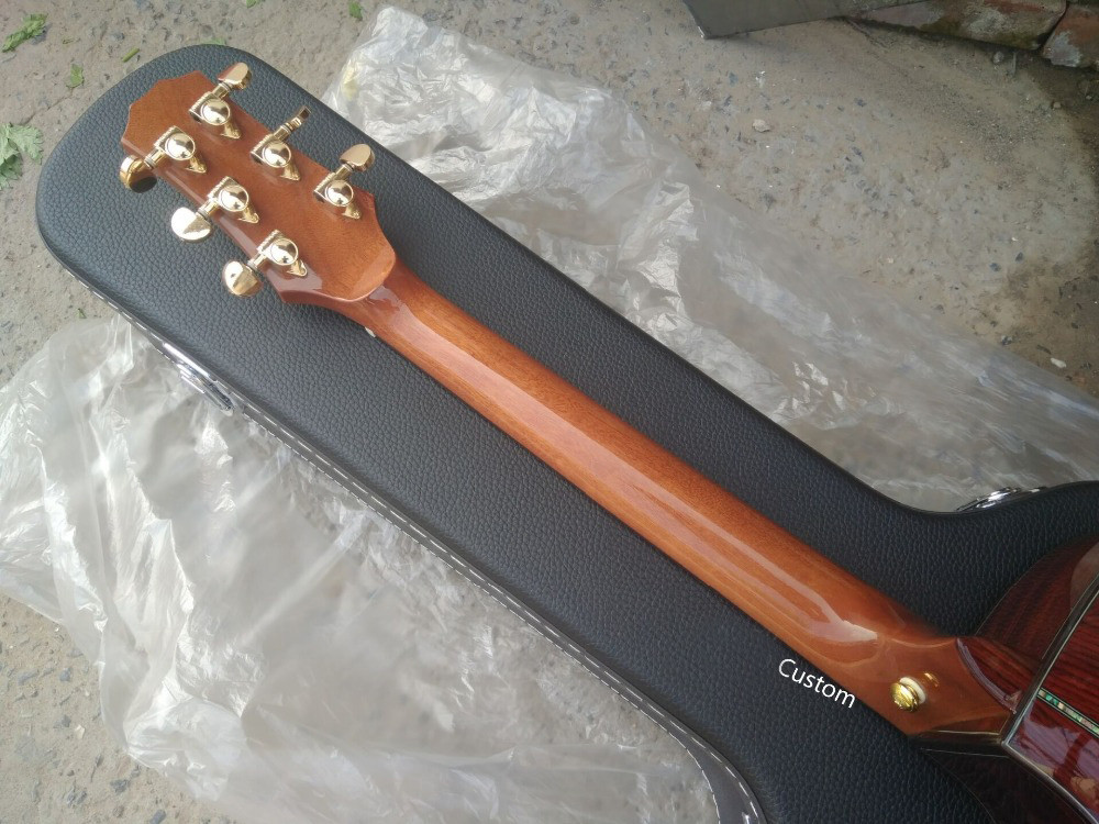 Handmade guitar AAAA all solid wood customize cocobolo guitar single cut design acoustic electric guitar