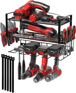 Quality Rectangle Universal Style Drill Holder Metal Wire Power Tool Organizer for Wall Mount wholesale