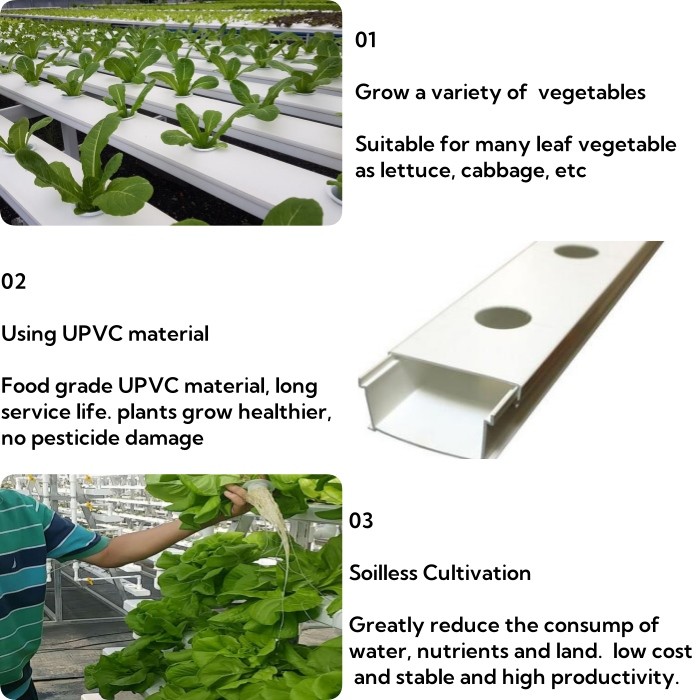 Vertical Nft Hydroponic Growing Channel Grow System For Lettuce Salad Vegetables