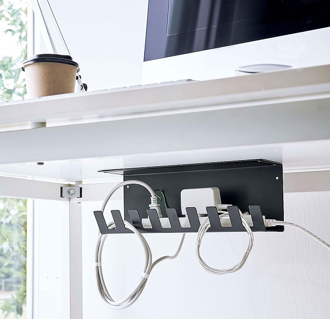 Anti-Rust Under Desk Cable Wire Slot Organizer for Power Strip Management and Storage