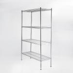 Metal Chrome Plated Storage Wire Shelves With Wheel 4 Layer