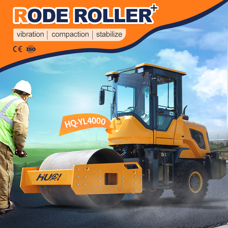 HQ-YL4000 4 Ton Asphalt Road Roller Compactor Machine with 80KN Hydraulic Vibration