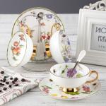 Lead Free 220cc Bone China Cup Plate Dishwasher Safe