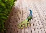 Colorful Animal Peacock Metal Garden Ornament Artistic Weatherproof