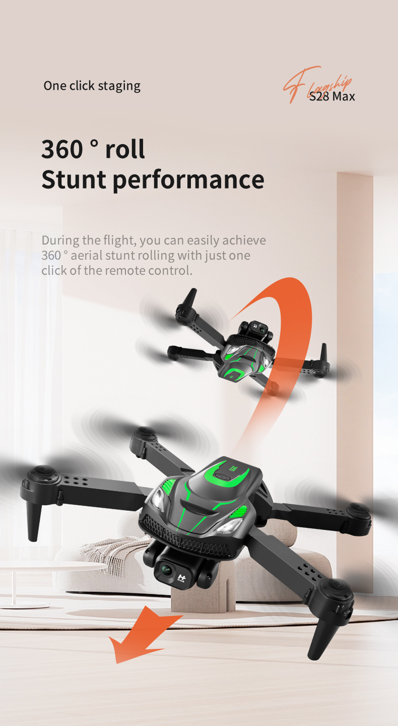 S28 Max Rc Remote Contral Dual Camera Drone With 4k Camera Fpv Drone Aircraft Toy Mini Drone 100 m Remote Control Distance