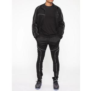 Quality Polyester Reflective Piping Men Sportswear Tracksuits Custom Logo wholesale