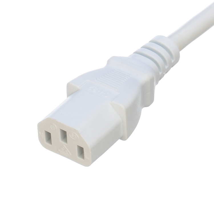 Oxygen Free Bared Stranded Copper 2XC13 Female White Y Type Splitter Power Cord 250V/16A Power Extension Cord VDE Approved