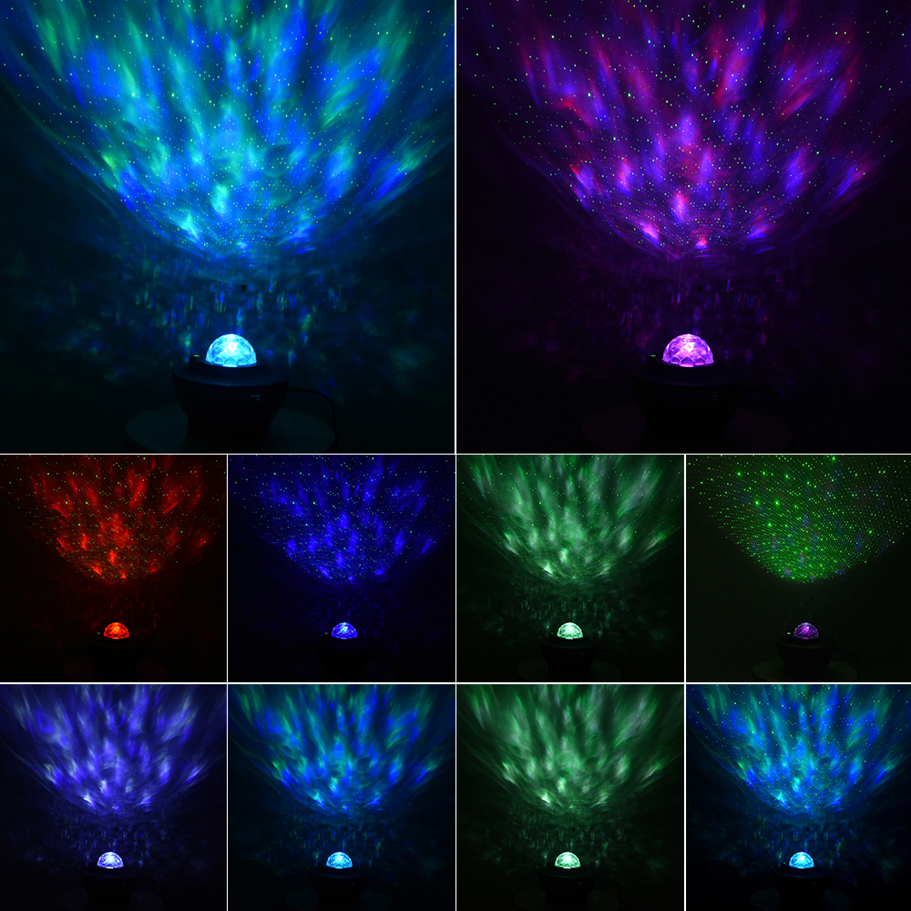 LED Star Galaxy Projector Ocean Wave Night Light Room Decor Rotate Luminaria Decoration Bedroom Lamp Gifts Starry Sky Projector
