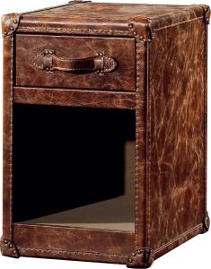 Quality Vintage Full Brown Leather Storage Trunk Strong Canvas 0.12CBM Volume Without Door wholesale