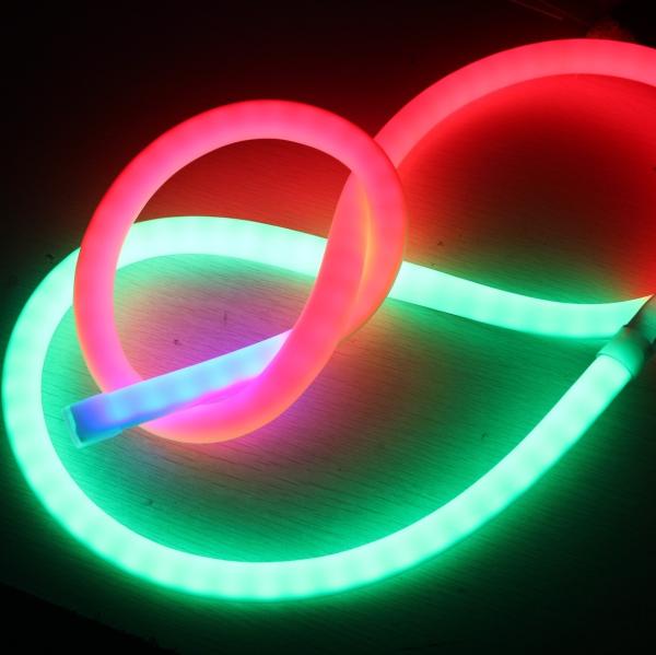 Cheap RGB Digital Pixel Chasing LED Neon 18mm 360 round neon strip IP67 DC12V for sale