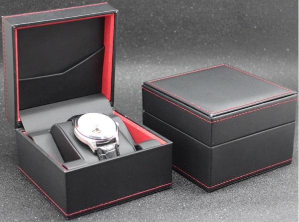 Eco - Friendly Plastic Watch Box PU Leather Outside Waterproof Environmentally