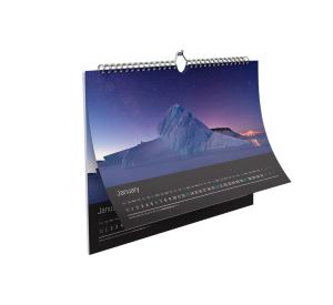 Quality 300gsm 350gsm UV Coating Landscape Calendars Printing Monthly Calendar wholesale