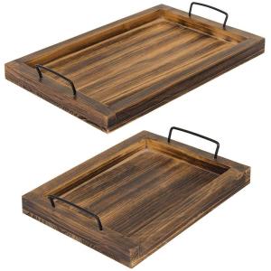 Quality Eating Antibacterial Bamboo Food Tray Kitchen Wood Serving Rustic Set With Handle wholesale