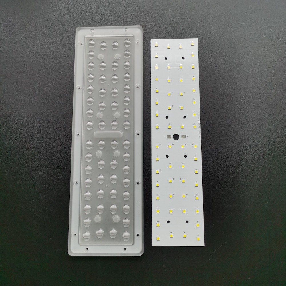 50W SMD 3030 Modul Led Lens , 56 In 1 Led Street Light Lens Optical Grade PC Lens