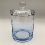 Bathroom Cleaning Glass Bath Accessories Set Ombre Blue Bubble Effect