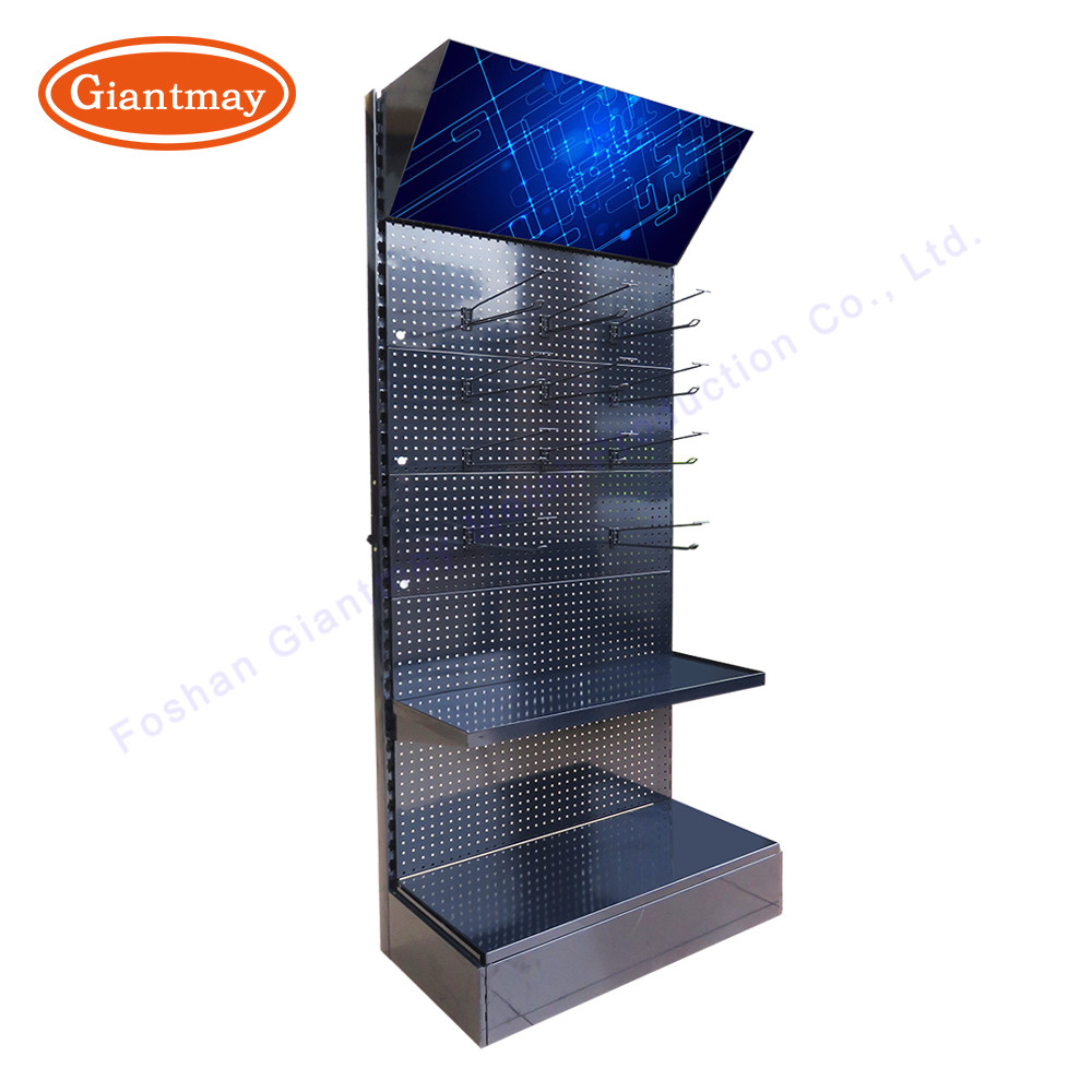 Power Tool Hardware Shop Pegboard Floor Rack Free Standing Display Stand Metal