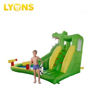 Quality Green Gonfiabili Min Crocodile Inflatable Water Slide For Kids Happy Hop Design wholesale