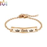 Hypoallergenic Womens Engraved 45MM Thin Bar Bracelet
