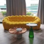 2 Seater Velvet Large Living Room Sectional Sofa Couch Green Bubble