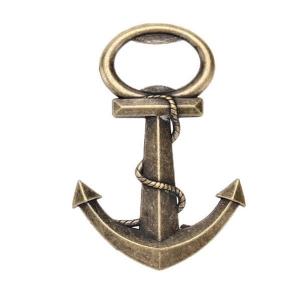 Quality Innovative 3D design marine anchor beer bottle opener, funny wedding favor, antique bronze plating wholesale