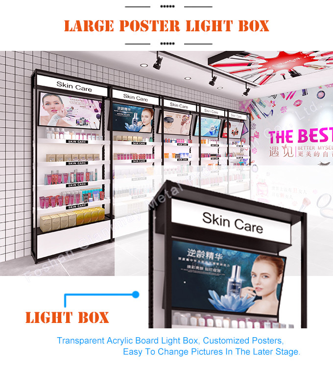 Luxury Nail Polish Eyelash Stand Cosmetics Retail Displays Easy Assembly