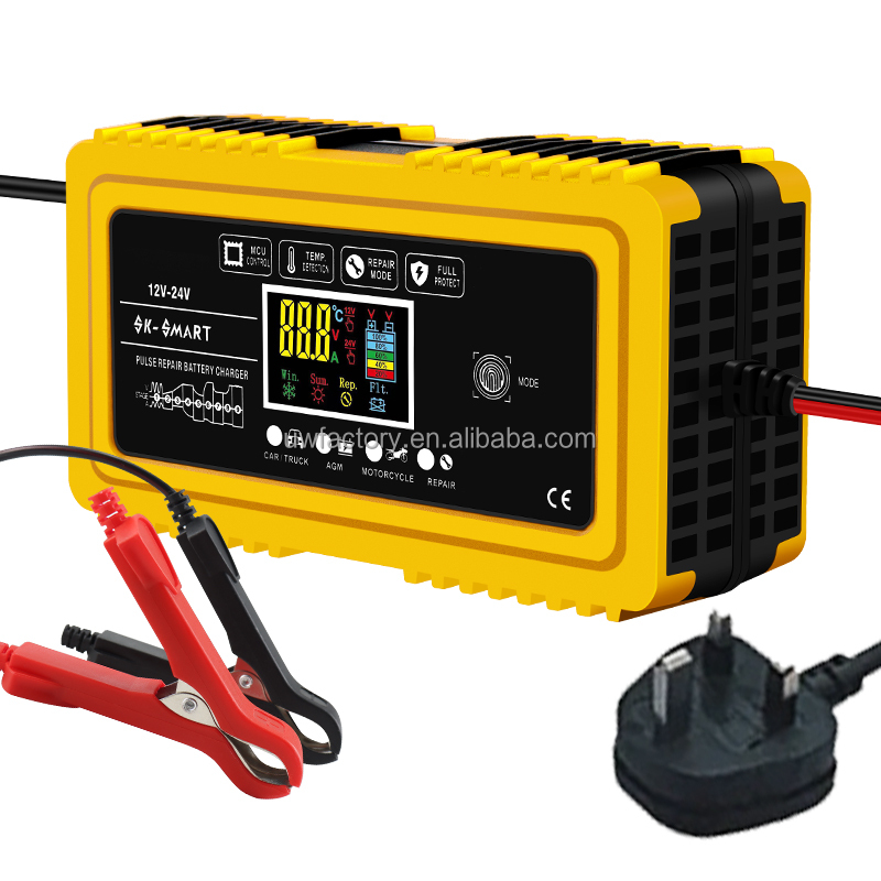 90% Charging Efficiency 12V 2A 3A 4A Car Battery Charger with Intelligent Smart Sealed Lead Acid Battery and Current Protection