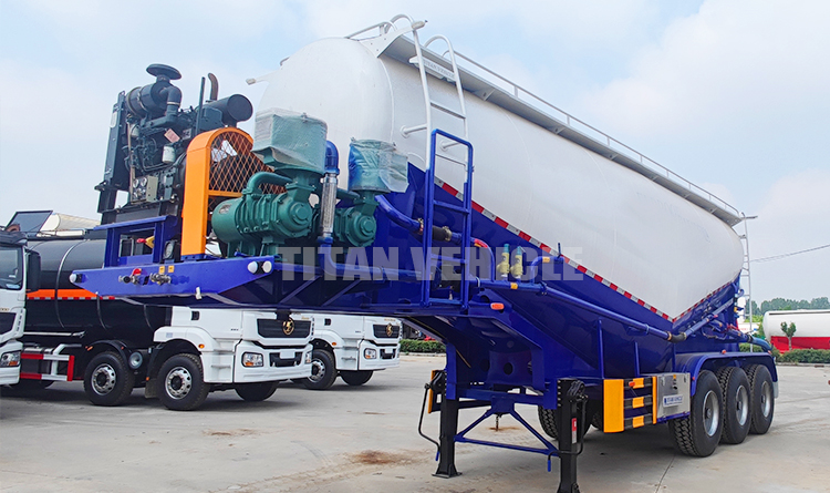 TITAN New 3 Axle 40ton 50ton V Type Dry Powder Cement Bulker Bulk Cement Tanker Trailer