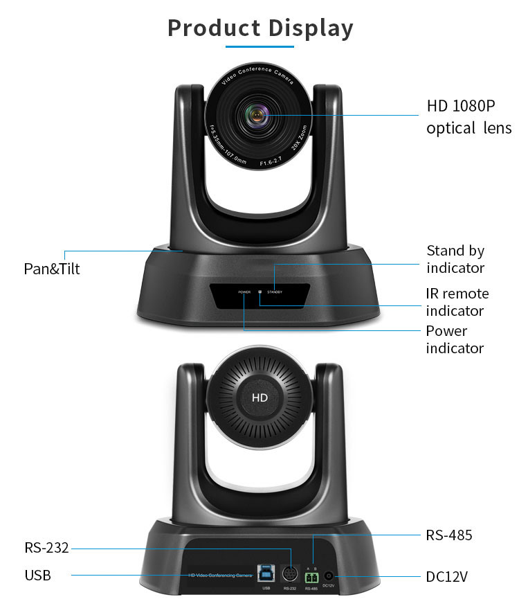 Nv20u PTZ 20X Zoom Full HD 1080P USB Video Output Video Conference Camera for Church