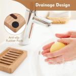 SGS Bamboo Natural Wood Soap Dish Home Bathroom Accessories