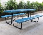 Waterproof Metal Picnic Table With Benches Anti Rust Durable Weather Resistant