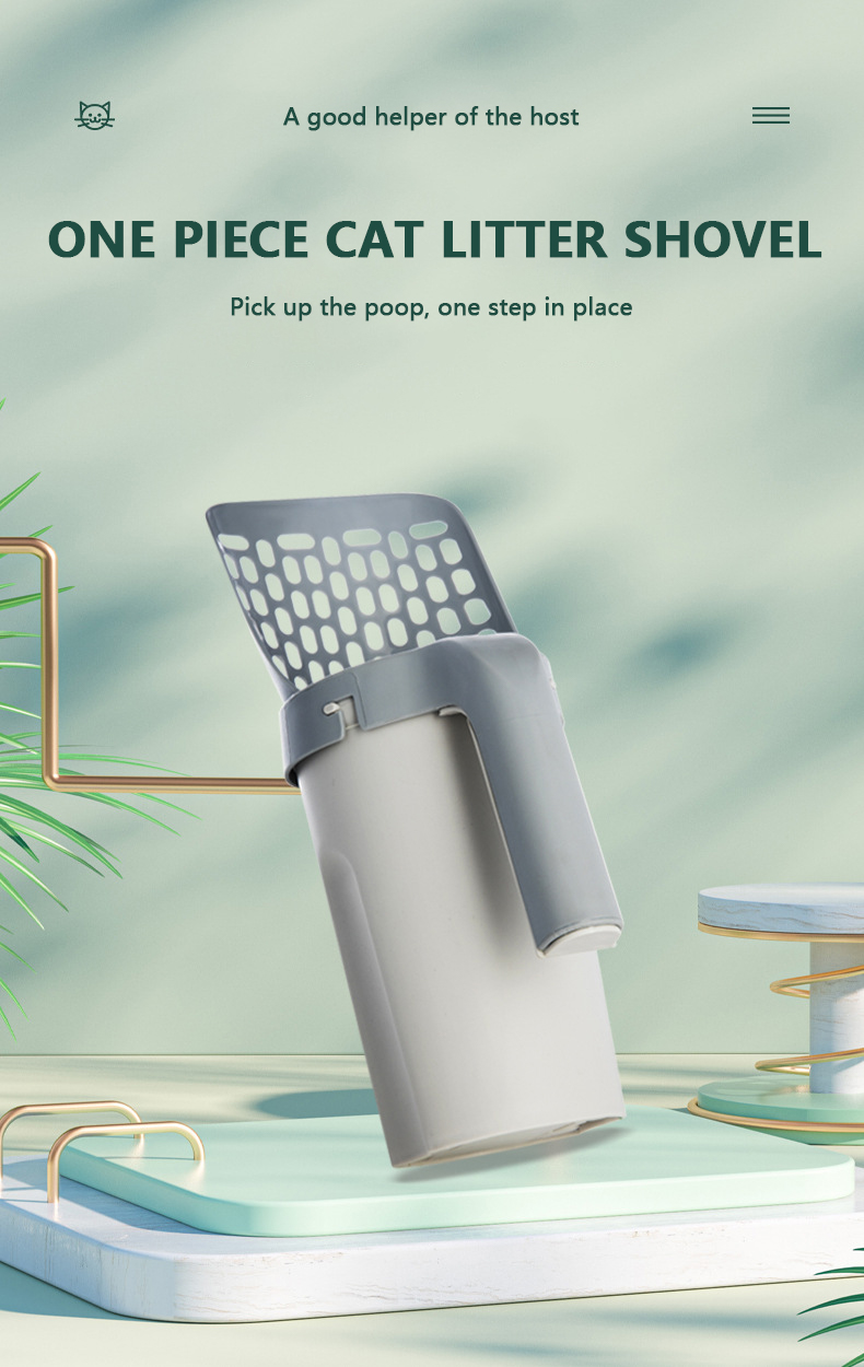PC Integrated Shovel Cat Litter Sustainable Integrated Cat Litter Scoop