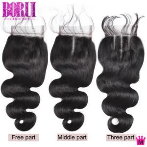 Quality Brazilian Unprocessed Hair Bundles With Closure , 6 * 6 5 * 5 4 * 4 Lace Closure wholesale