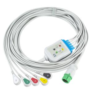 Quality Comen ECG Cable and Leadwires 5Lead IEC Clip 12Pin Connector ECG Cable wholesale